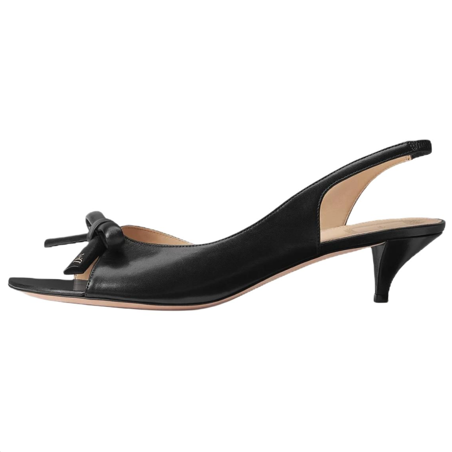 DIOR Bow One Strap Sandals 4cm Women's Black