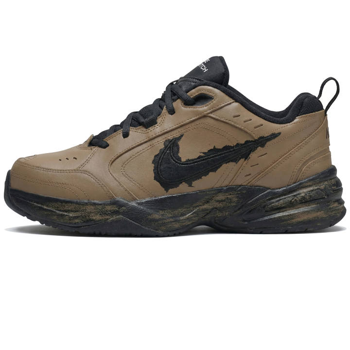 Nike Nike Air Monarch 4 Three Times Lab, Mocha Coffee Abrasion Resistant Slip Resistant Low top Chunky Sneakers Men's Black