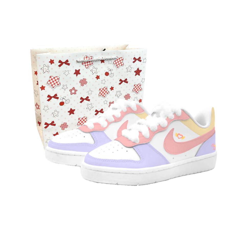 Nike Nike Court Borough 2 Heart Island, Kung Fu Rabbit Leather Cushioning Abrasion Resistant Slip Resistant Low top
