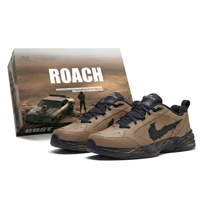 Nike Nike Air Monarch 4 Three Times Lab, Mocha Coffee, Box Abrasion Resistant Slip Resistant Low top Chunky Sneakers Men's