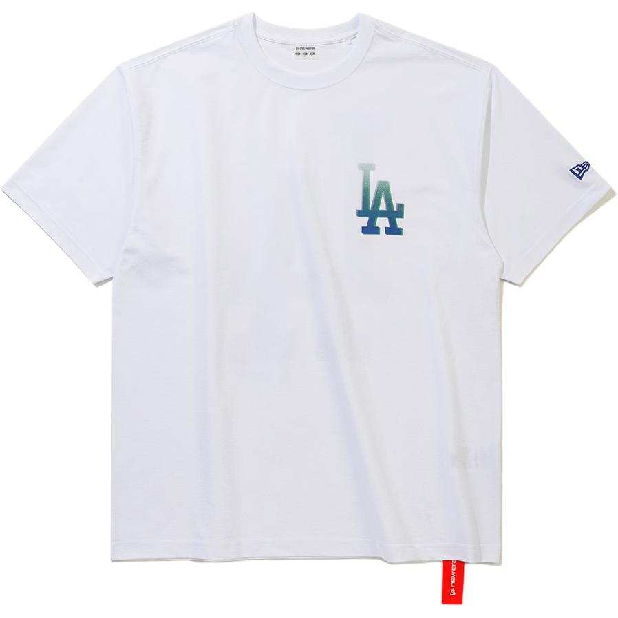 New Era MLB LA Dodgers Halftone T Shirt White T Shirt Korean Style Unisex