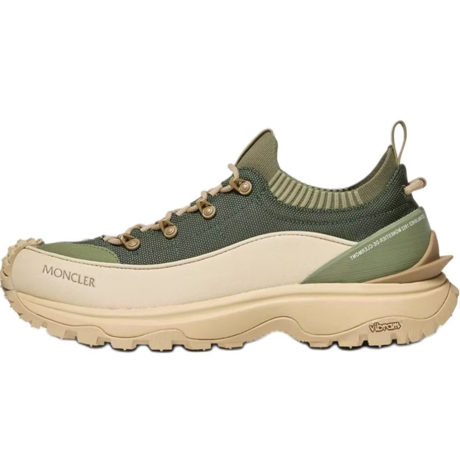 Moncler Trailgrip Lite3 Low top Casual Shoes 4cm Men's Olive Green