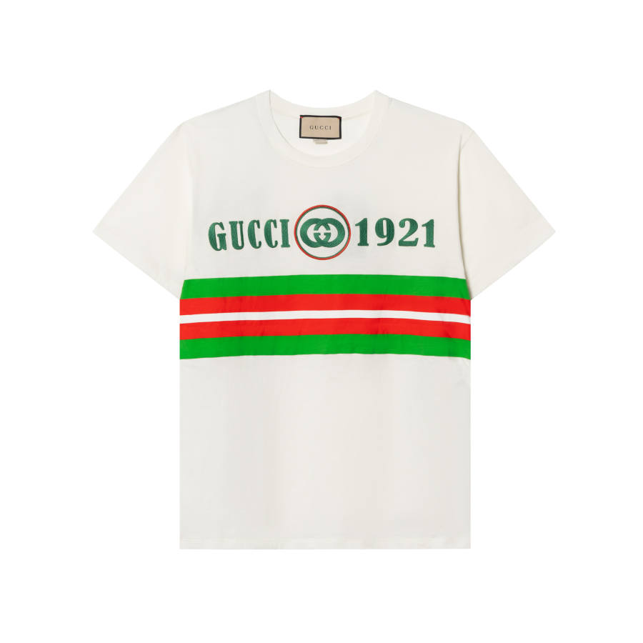 GUCCI 1921 T Shirts Women's White Crew Neck Moderate
