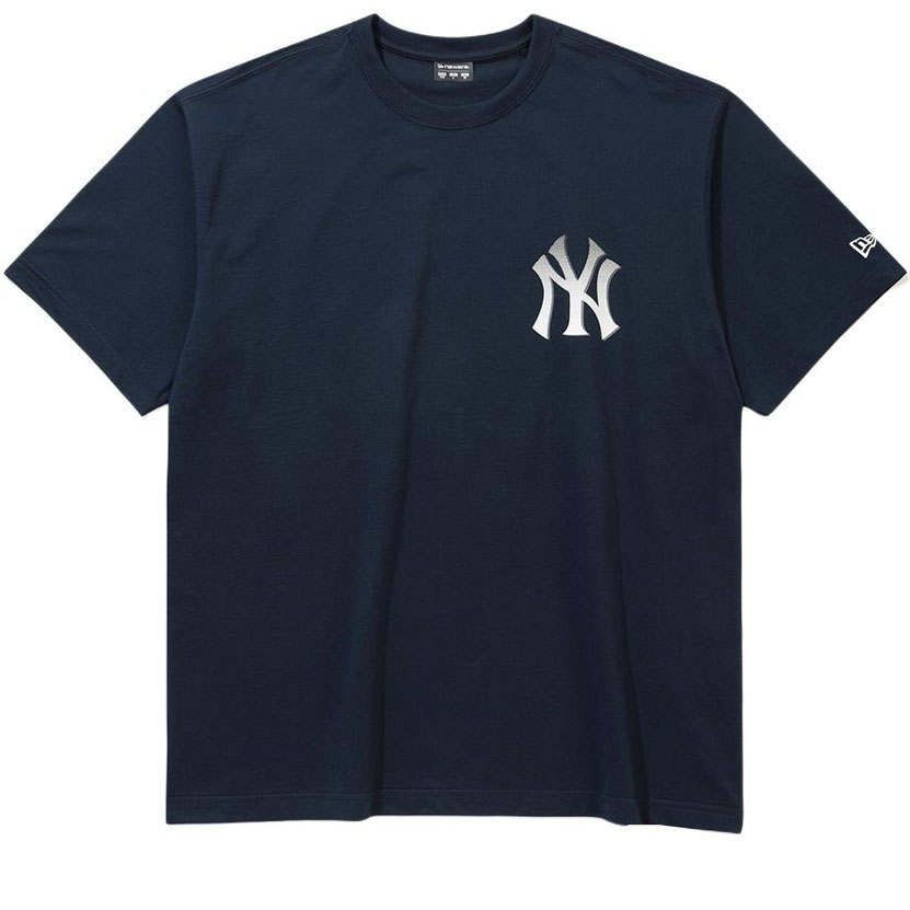 New Era SS26 MLB New York Yankees Halftone T Shirt Navy T Shirt Korean Style Unisex