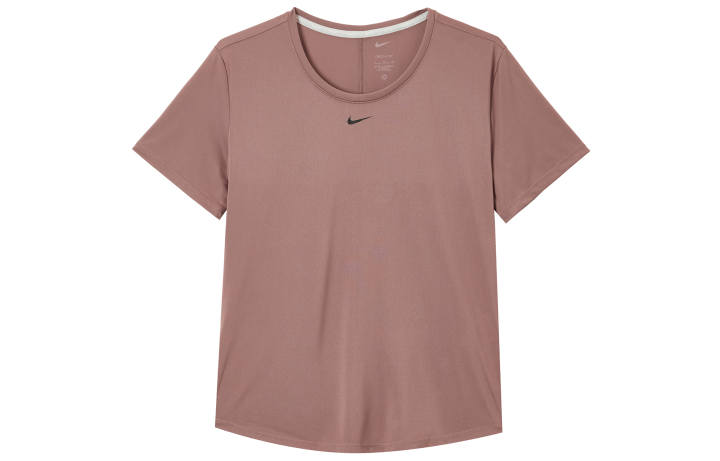 Nike Nike Dri Fit One Drop Shoulder Sleeve T Shirt Women's Gray Pink