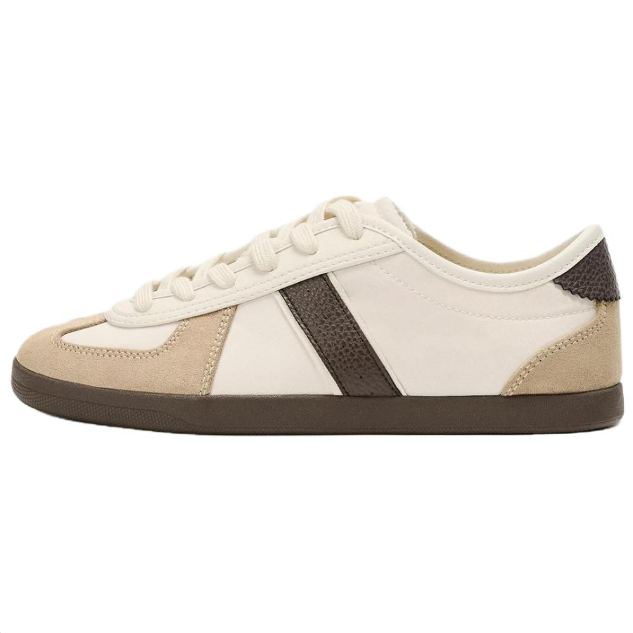 ZARA Pu Low top German Army Trainers Women's Brown