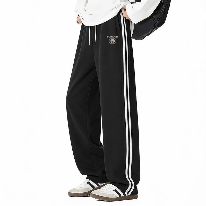 Tonlion Casual Pants Unisex Moderate Straight Fit Pants
