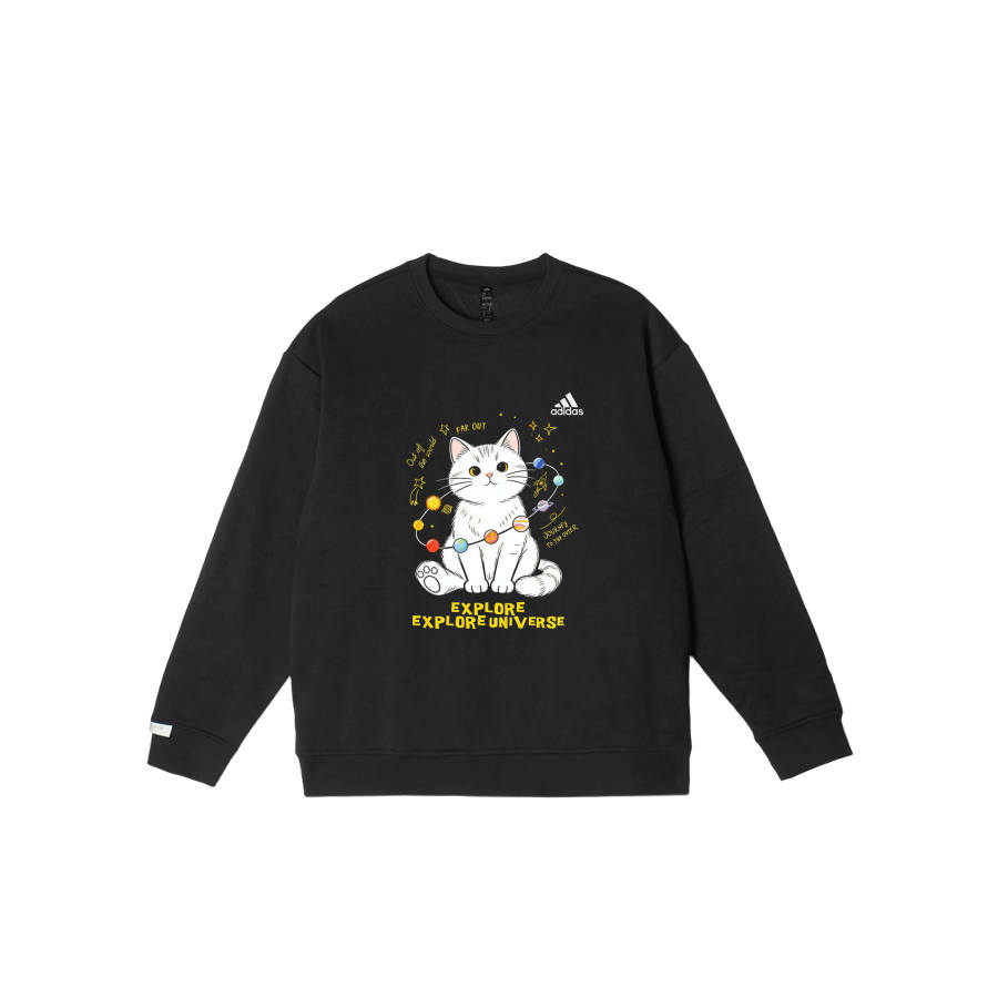 Adidas Adidas LABEL Sweatshirts Unisex Black Crew Neck Moderate Regular