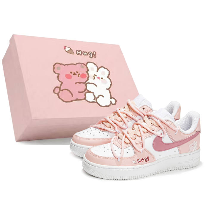 Nike Nike Air Force 1 Low Three Times Laboratory, Foundation Hug Bear Cushioning Height Increasing Low top Skateboard Shoes