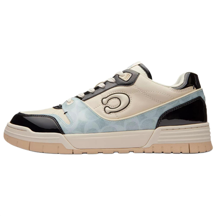 COACH Soho Patent Leather, Leather Low top Skateboard Shoes Men's Sea Mist & Black