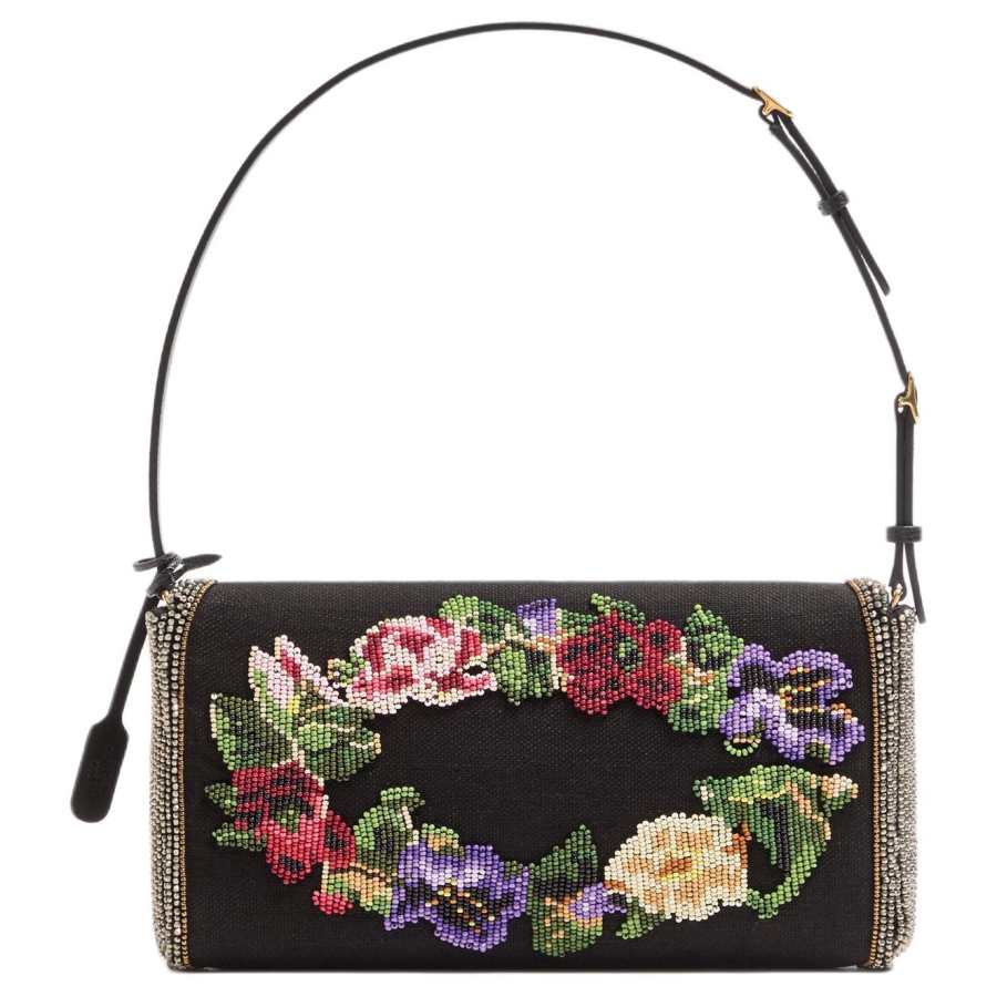Valentino Cow Leather Shoulder Bag Small Women's Black