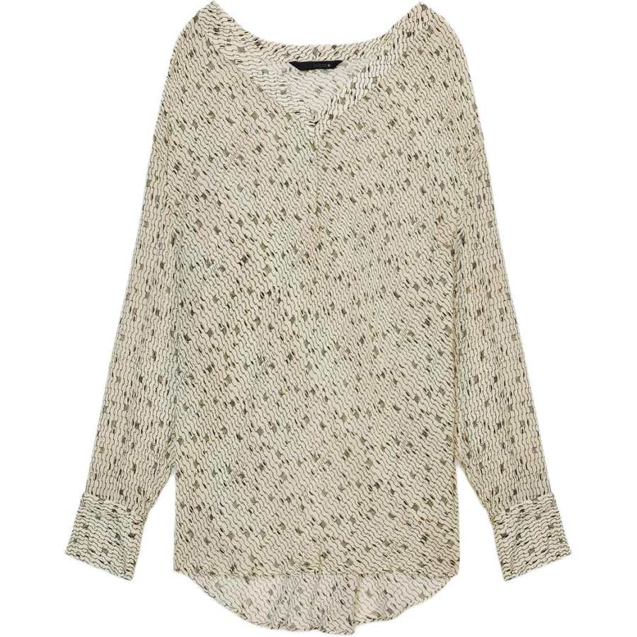 ZARA ZW Shirts Women's Multicolor V Neck