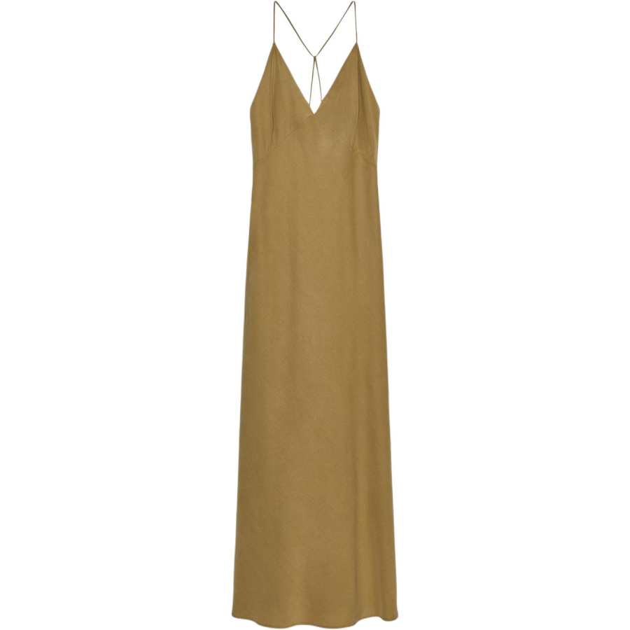 ZARA ZW Slip Dresses Women's Khaki Moderate Long Skirt