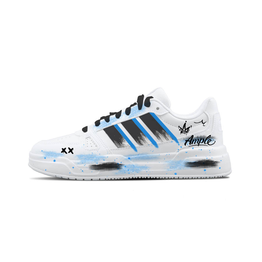 Adidas Adidas LITE BALLER PU Star Sea Graffiti Abrasion Resistant Lightweight Slip Resistant Low top Skateboard Shoes Unisex