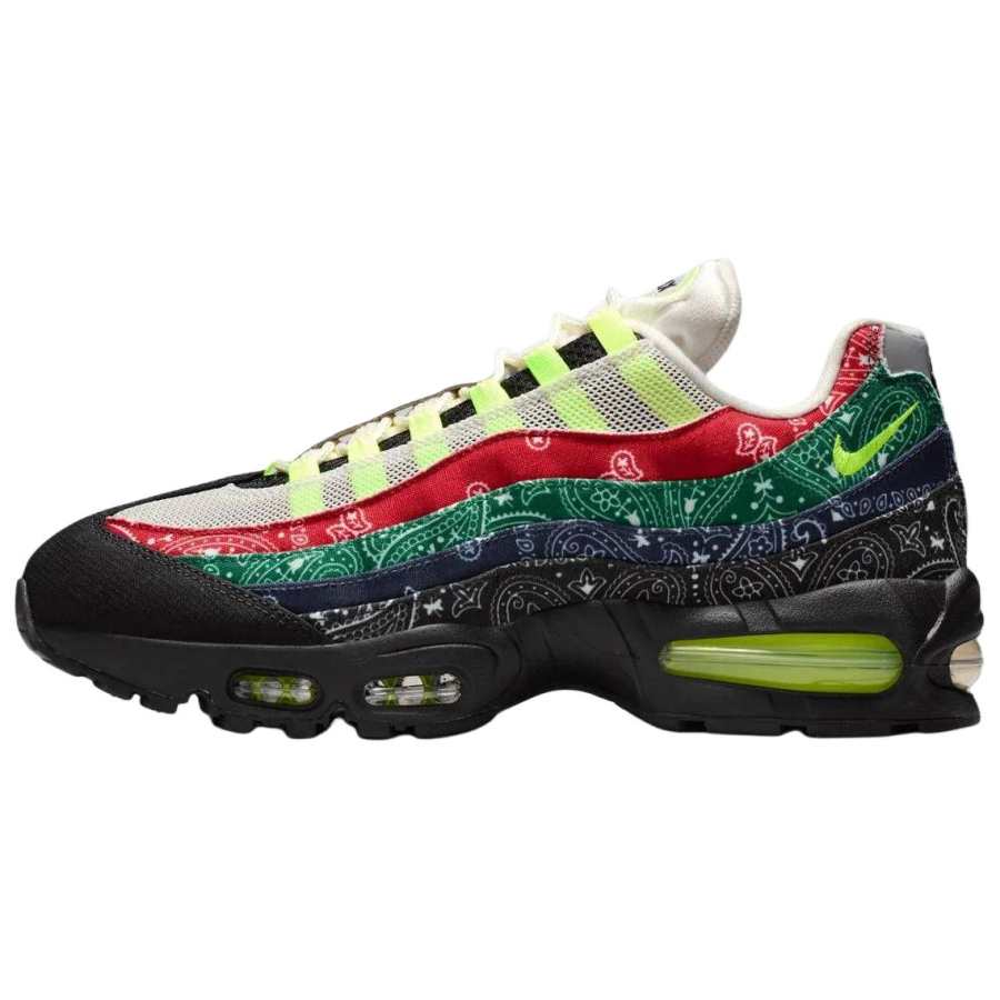 Nike Nike Air Max 95 Rebound Breathable Running Shoes Men's Black Red Green