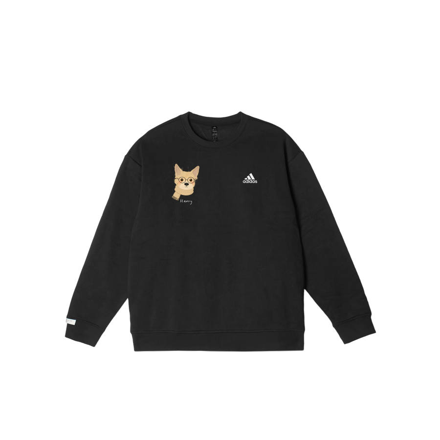 Adidas Adidas LABEL Sweatshirts Unisex Black Crew Neck Moderate Regular