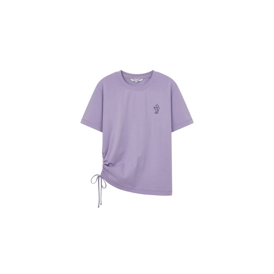 Teenie Weenie T Shirts Women's Light Purple Crew Neck Moderate Straight Fit