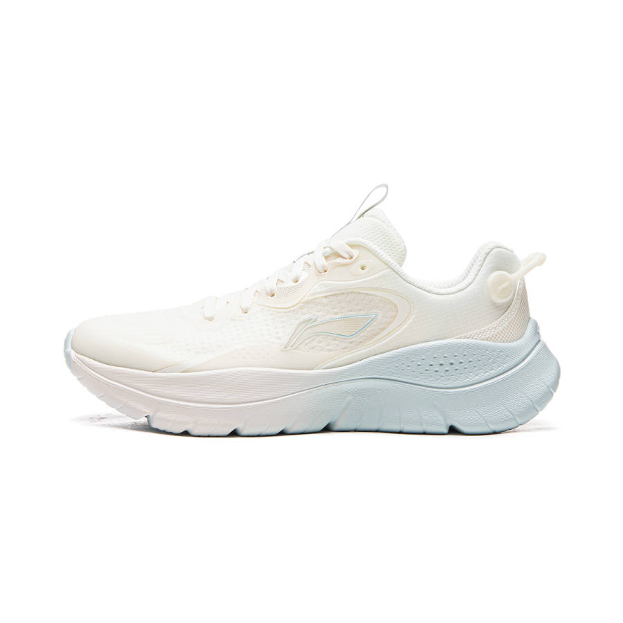 Li-Ning Li Ning Cushioning Slip Resistant Abrasion Resistant Lightweight Low top Casual Running Shoes Women's Mist White