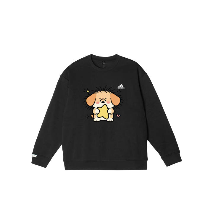 Adidas Adidas LABEL Sweatshirts Unisex Black Crew Neck Moderate Regular