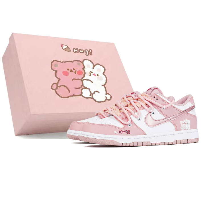Nike Nike Dunk Low Pink Velvet, Third Lab, Foundation Hug Bear Cute Style Cushioning Slip Resistant Low top Casual Shoes