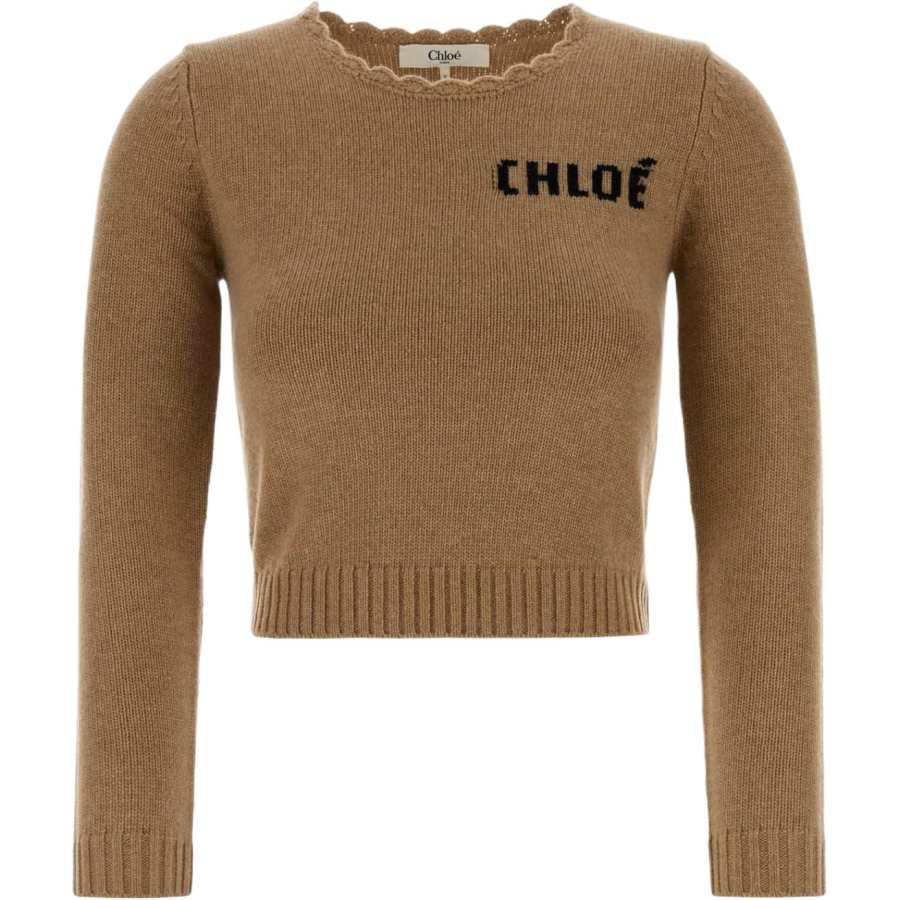 Chloé Chloé Logo Detailed Cropped Sweater