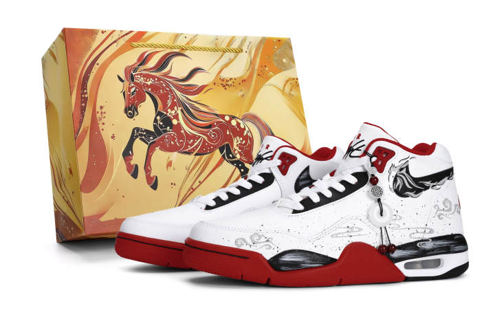 Nike Nike Flight Legacy Lightweight Height Increasing Mid top Vintage Basketball Shoes Men's Red White