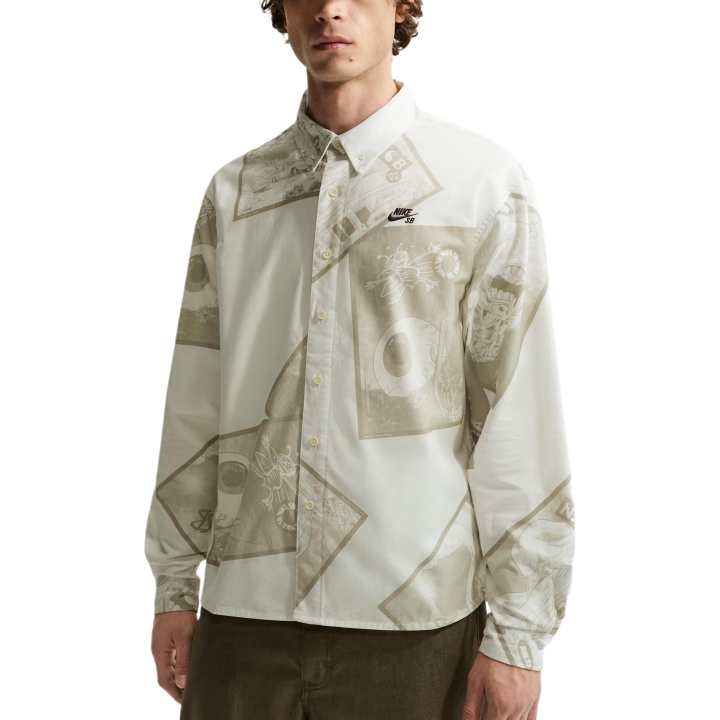 Nike Nike SB Shirts Men's Sail White Lapel Moderate