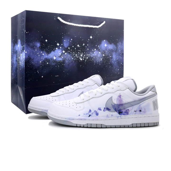 Nike Nike Big Cloud Dwelling Purple Stream Leather Abrasion Resistant Breathable Low top Skateboard Shoes Men's