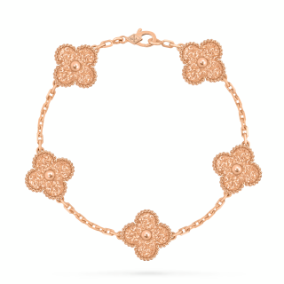 Van Cleef & Arpels Alhambra 18K Gold Bracelets Unisex Rose Gold