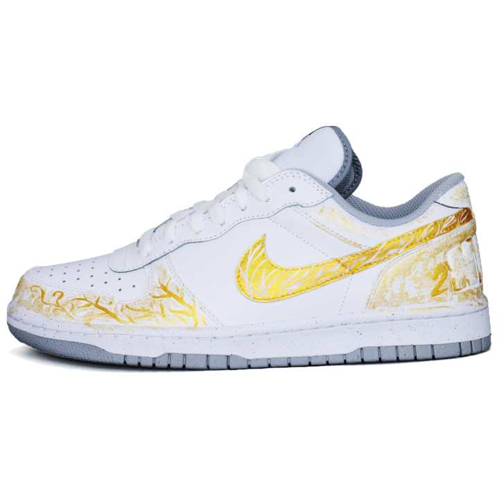 Nike Nike Big Gold Legend Leather Low top Skateboard Shoes Unisex White Gold