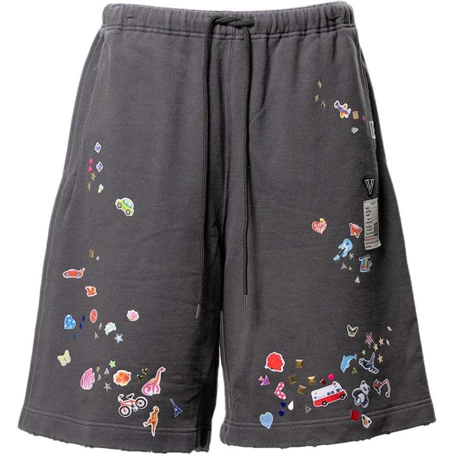 Maison Mihara Yasuhiro Kids Sticker Printed Sweat Shorts