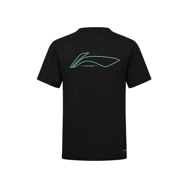 Li-Ning Li Ning T Shirts Unisex Black Crew Neck
