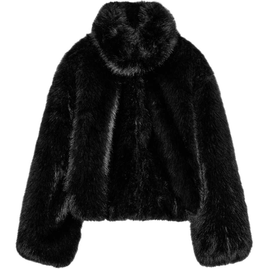 ZARA Furs Women's Black Stand Collar Moderate