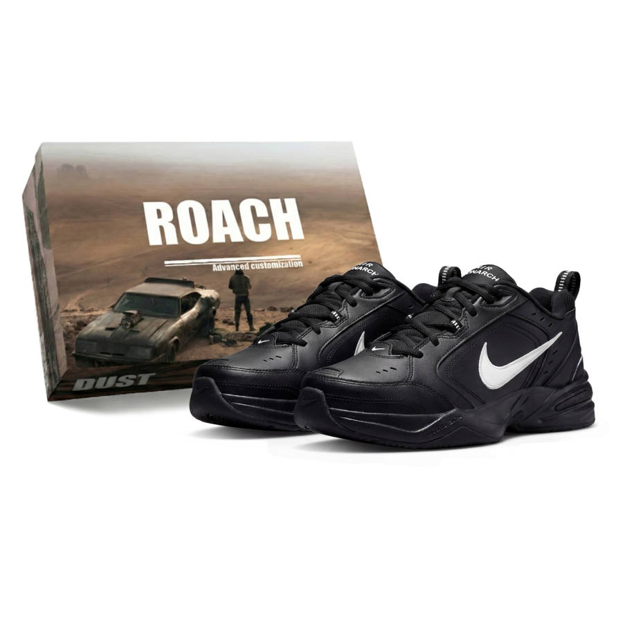 Nike Nike Air Monarch 4 Three Times Lab, Black White Plaid, Box Abrasion Resistant Slip Resistant Low top Chunky Sneakers