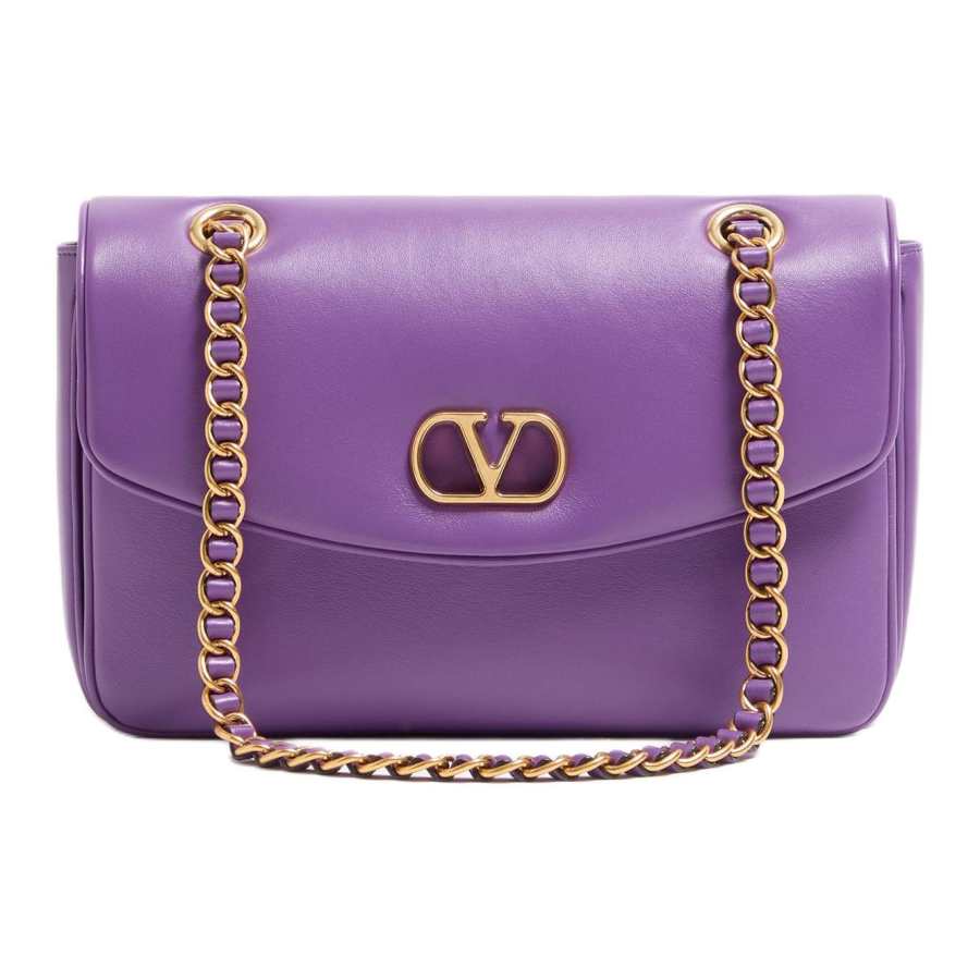 Valentino Leather Crossbody Bags Medium Women's Purple