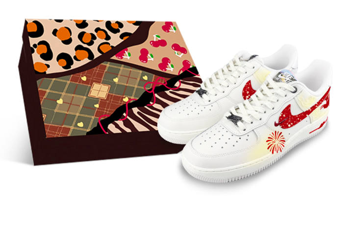 Nike Nike Air Force 1 Low top Skateboard Shoes Men's White Red