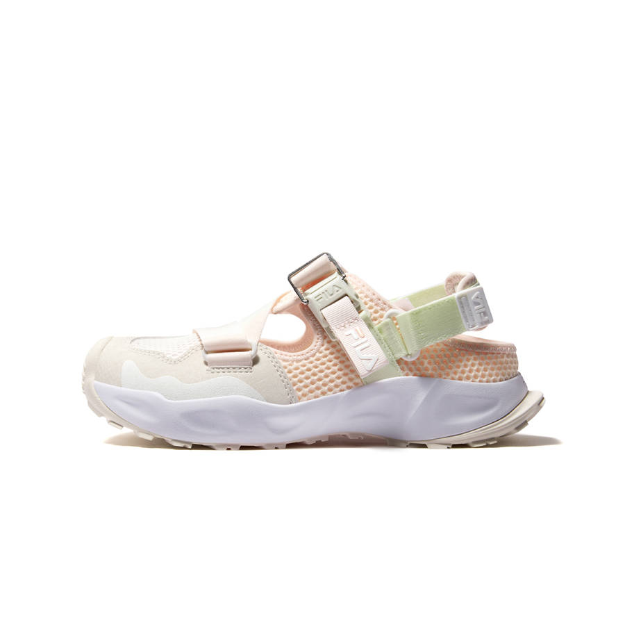 FILA KIDS SEASON FSW Synthetic Leather, Textile Sandal Parchment Paper Powder/Water Rose Pink Kids'