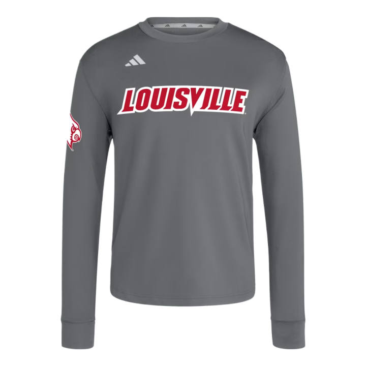 Adidas Adidas T Shirts Men's Team Dark Gray/White/NCAA Lou 7le Crew Neck Moderate