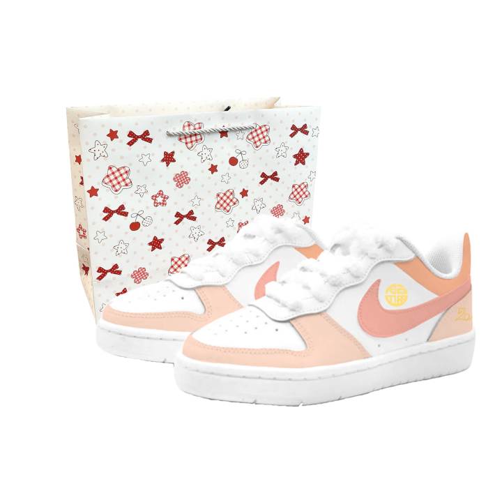 Nike Nike Court Borough 2 Honey Fu Xin, Kung Fu Rabbit Leather Cushioning Abrasion Resistant Slip Resistant Low top
