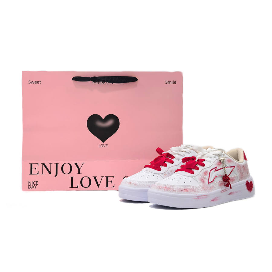 Li-Ning Li Ning Floating Boat Dream Factory Abrasion Resistant Lightweight Low top Skateboard Shoes Unisex White Red