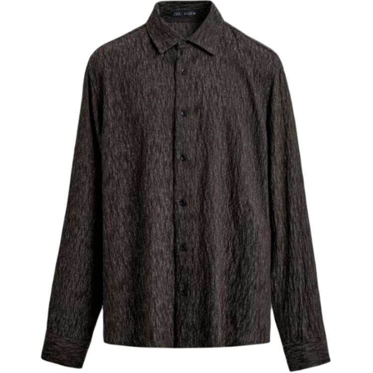 ZARA Shirts Men's Green Lapel Moderate
