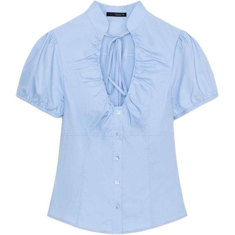 ZARA Shirts Women's Light Blue Moderate