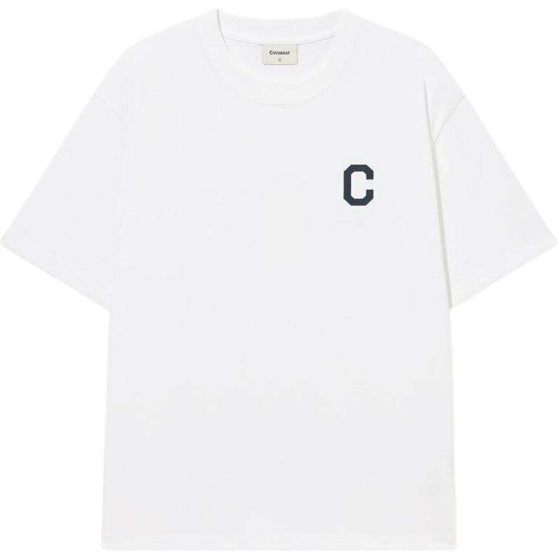 COVERNAT T Shirts Men's White Crew Neck Moderate Other