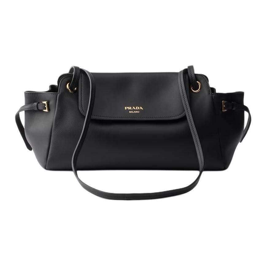 PRADA PRADA Leather Shoulder Bag Medium Women's Black