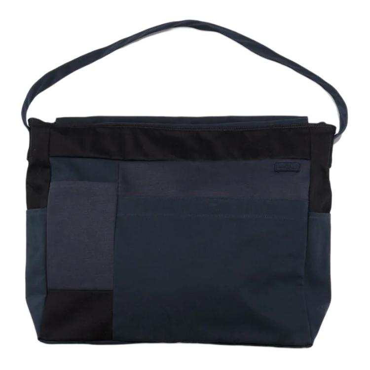 Nanamica Cotton Canvas With Twill Shoulder Bag Men's Blue & Black