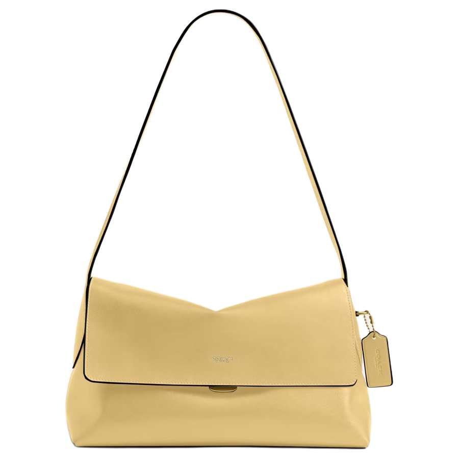 COACH Chelsea Cow Leather Shoulder Bag Large Women's Vanilla