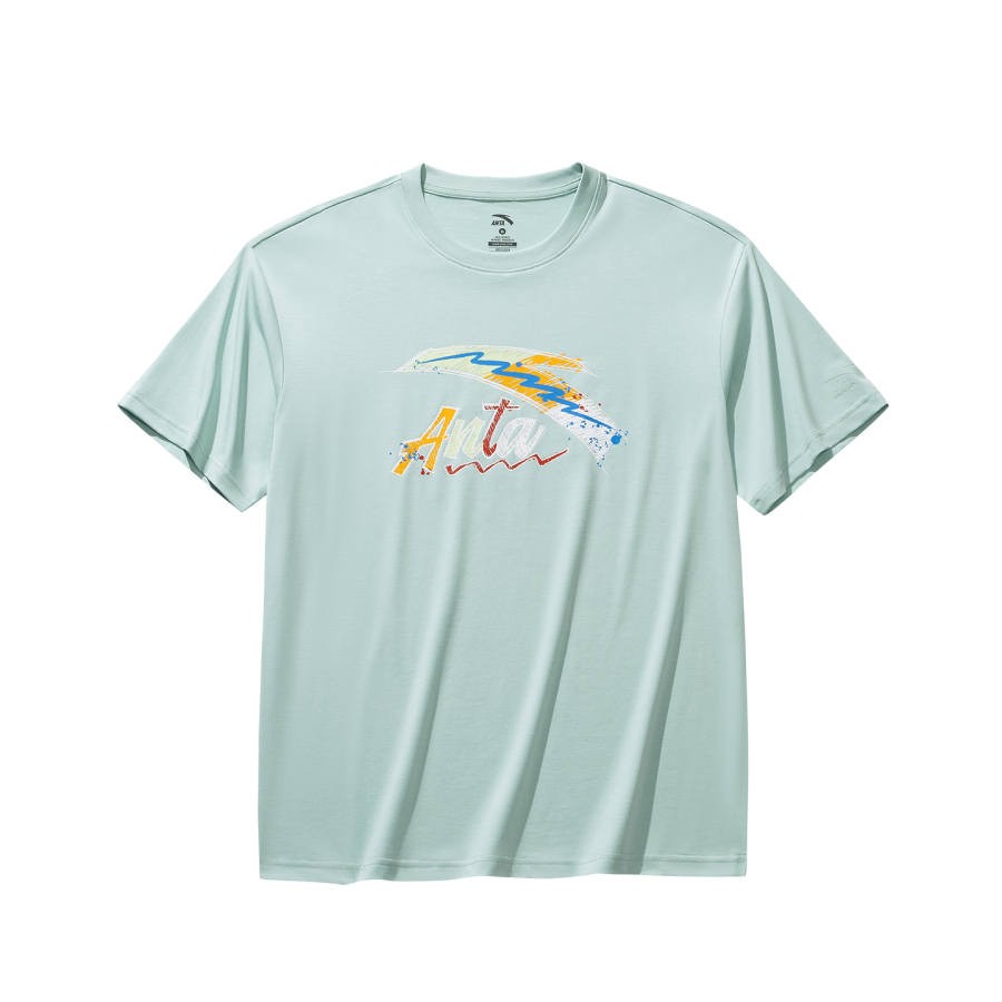 Anta T Shirt Men's Rain Mist Cyan