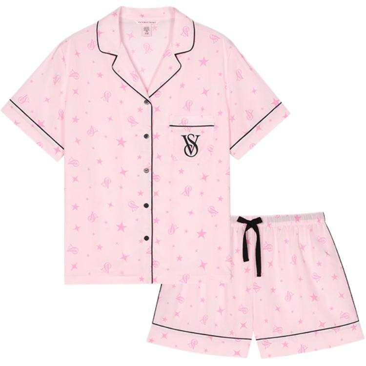 Victoria's Secret Pajama Set Women's Star Whisper Pink