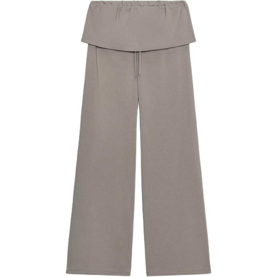 ZARA Casual Pants Women's Light Beige Gray Moderate Wide Leg Pants