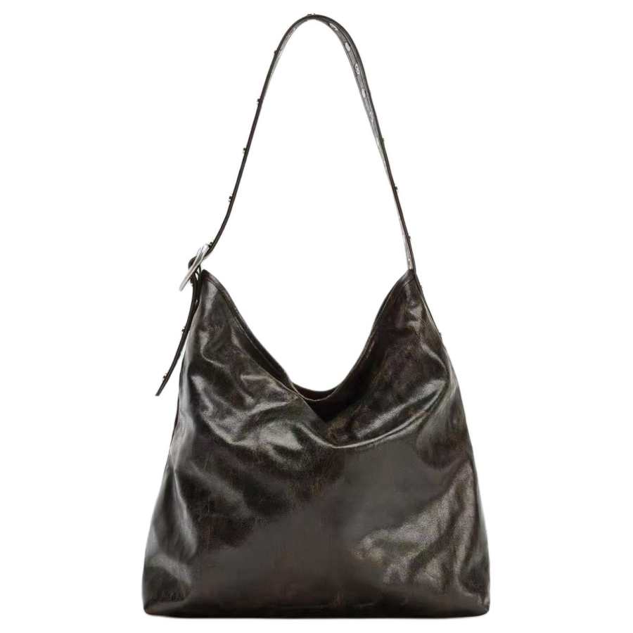 ZARA Pu Tote Bag, Shoulder Bag Women's Chocolate